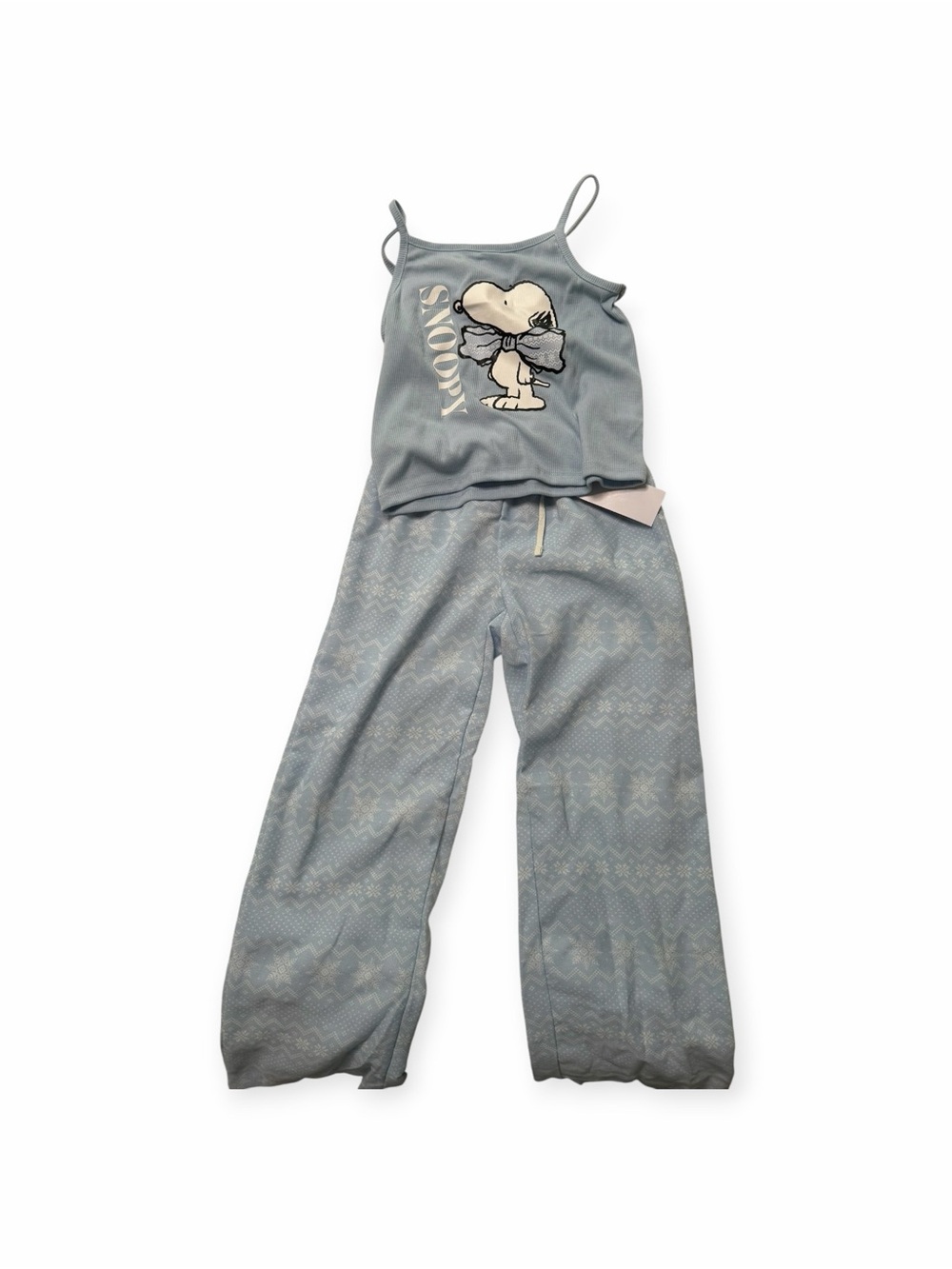 Peanuts Light Blue Girls' Snoopy Pajama Tank Top & Pants Set